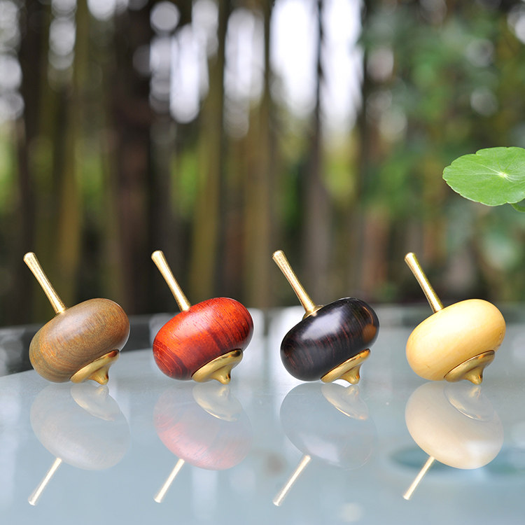 Rhinos Copper Toro twisted brass gyroscope fingertips solid wood metal black sandalwood fingers desktop adult decompression