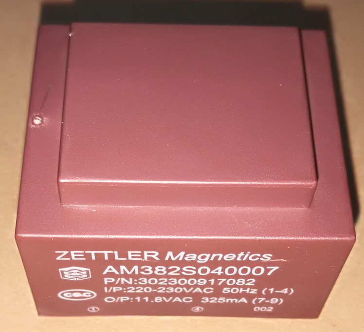ZETTLER ZETTLER AM382S040007 sealed transformer output 11 8V 325MA disassemble