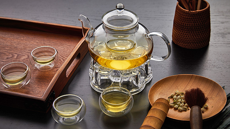 Bộ lọc thủy tinh chịu nhiệt bộ ấm trà hoa đặt hoàn chỉnh bộ ấm trà trái cây trong suốt ấm trà ấm pha trà thủy tinh có lọc