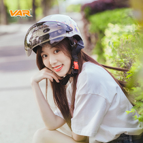 VAR retro flower helmet electric car female winter warm retro Four Seasons Lady light breathable helmet