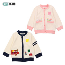 Day Family Mk Spring Autumn Season Single Row With Fine Hair Line Foreign Air Cardiovert Casual Cartoon Cartoon Embroidery Round Collar Sweater Jacket
