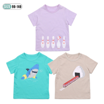 Day Family Thousands Summer Boy Pure Cotton Train Cartoon Creative Short Sleeve T-shirt Girl Half Sleeve Round Collar Casual Blouse