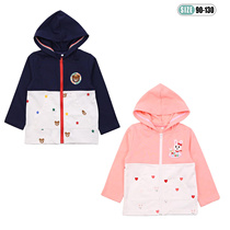 Day Ensemble Mk Spring Autumn Season male and female children Clothing Baby Pure Cotton Zipped Cardiovert Children Casual Cartoon Embroidered even hat jacket