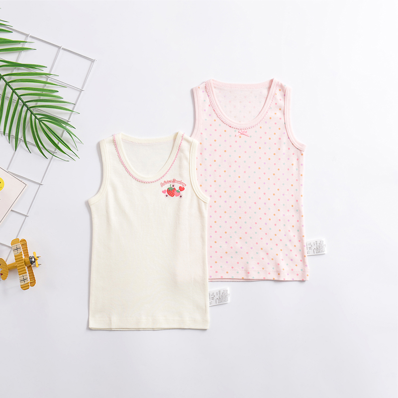 Mùa hè mới childrens bông vest nam và nữ mỏng đáy thường nhỏ vest kết hợp hai mảnh.