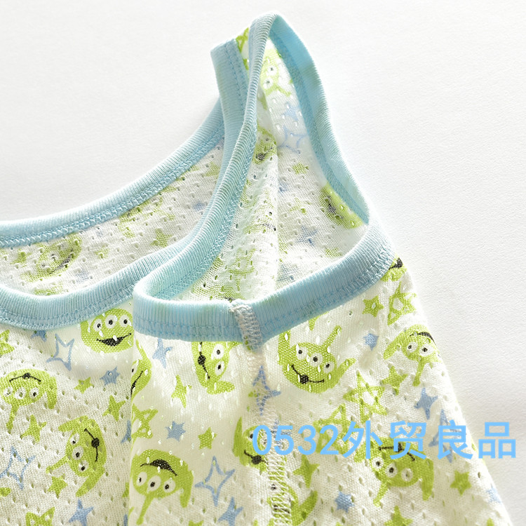 Nhật ngàn trẻ em cotton baby baby sling nam và mùa hè cô gái phim hoạt hình vest không tay áo thun lưới.