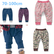 Thousands of childrens clothing baby cotton big butt pants spring and autumn clothing brushed baby big stalls female boy pp casual pants