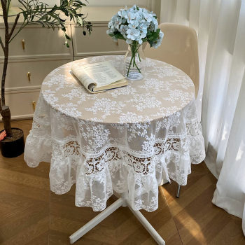 New french lace tablecloth atmosphere ins style balcony round tablecloth light luxury romantic pastoral style literary scarf New french lace tablecloth atmosphere ins style balcony round tablecloth light luxury romantic pastoral style literary scarf