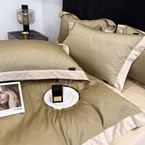 Light extravagant High sense 120 horses cotton gon satin four sets pure cotton full cotton geometric pattern quilt cover minimalist bed goods