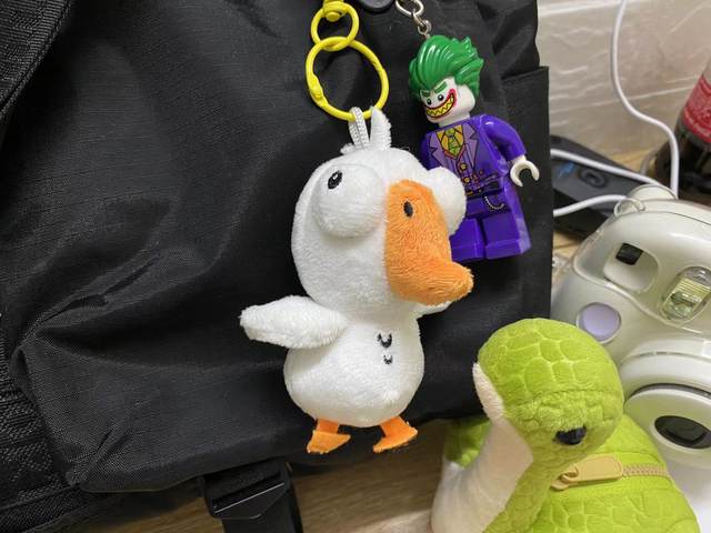 Goose and duck killing peripheral keychain hanging chain cute plush doll plush toy cute hanging bag goosegoosedu