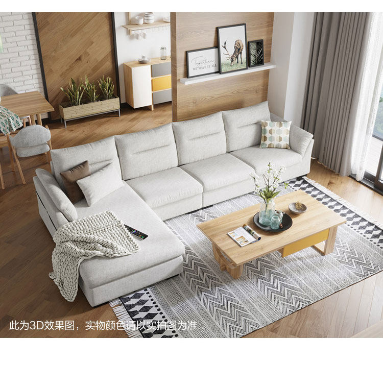 Sau Lin vải nội thất sofa hiện đại nhỏ gọn phòng căn hộ nhỏ sống hình chữ L sofa chaise ánh sáng sang trọng sẵn sàng S016 - Ghế sô pha sofa góc đẹp
