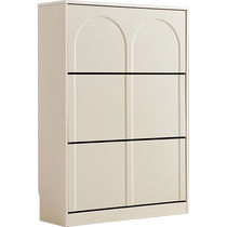 Lins Home Tipping Bucket Ultra-Thin Shoe Cabinet New 2024 Hot Style Household Small House Door Indoor Cream Balcony