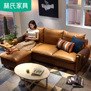 Lin Bắc Âu căn hộ nhỏ phòng khách hiện đại nhỏ gọn ba lớp đầu tiên của sofa da bò phong cách châu Âu sofa da 2087 - Ghế sô pha