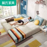 Lin của đồ nội thất phòng khách sofa vải căn hộ nhỏ phong cách Địa Trung Hải hiện đại nhỏ gọn sofa giường 984