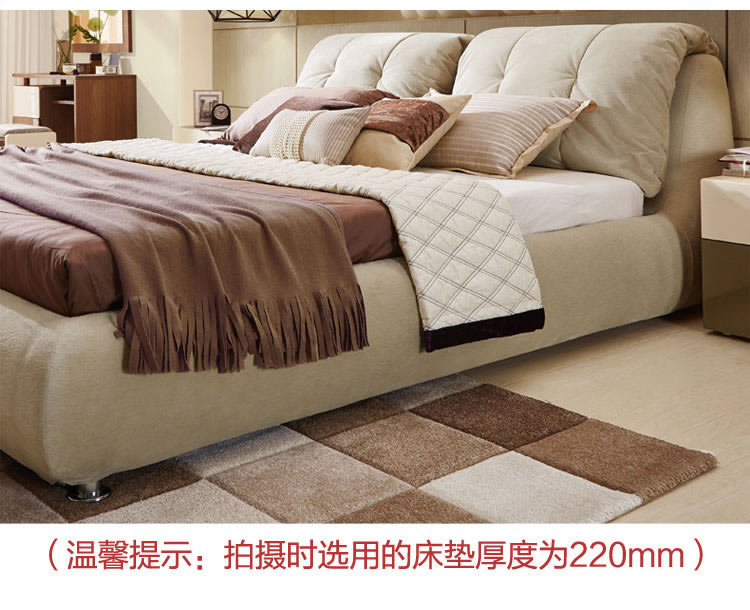 Lin đồ nội thất vải hiện đại nhỏ gọn Bắc Âu master bedroom giường đôi 1,8 m hộp cao giường hộp lưu trữ R239 - Giường giường có ngăn kéo