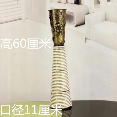 Gỗ rèn sắt giả gốm sàn bình lớn phòng khách phòng ngủ hoa khô cắm hoa trang trí nhà trang trí hoa trang trí - Vase / Bồn hoa & Kệ chậu đất trồng lan