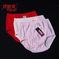 [3 miếng] Quần lót cotton nữ chính hãng và mát mẻ Quần short cotton eo cao quần lót big size