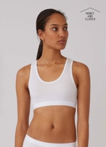SUNSPEL CROP TOP-PREMIUM STRETCH COTTON minimalist natural COTTON sports underwear