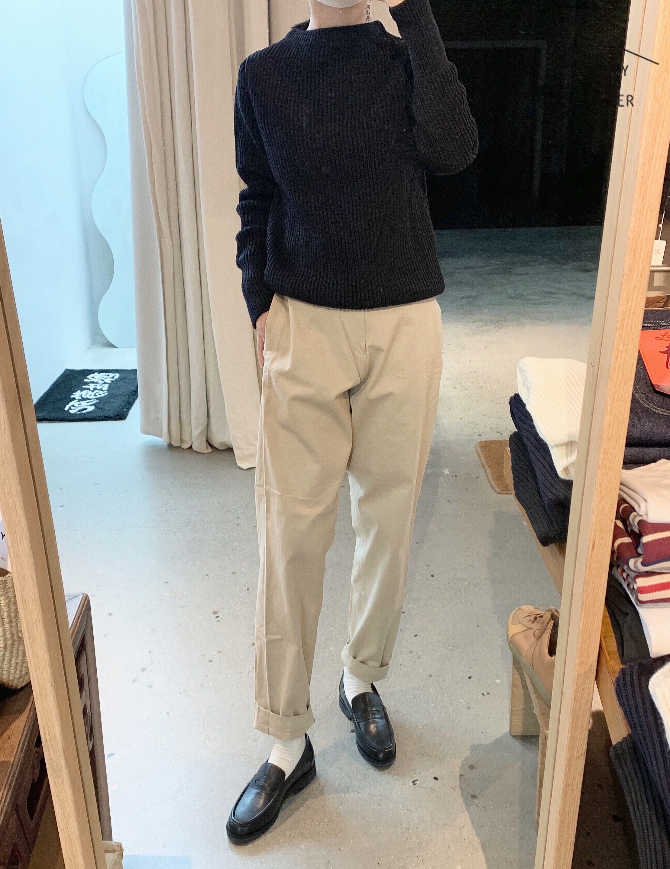 ANDERSEN ANDERSEN sailor sweater NAVY CREWNECK classic minimalist crew neck texture flexible