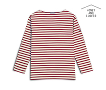 French SAINT JAMES sea soul shirt GUILDO R medium thick boat collar striped t-shirt seven-point sleeve