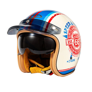 Three-Quarter Helmet for Motorcycle Riders, Scooter Riders, Men and Women, 3/4 Retro Helmet, Summer Cruising Helmet
