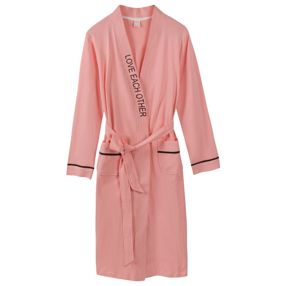 Nightgown for women, spring and autumn pure cotton long-sleeved nightgown, cute cotton thin nightgown, sexy bathrobe, women's long bathrobe