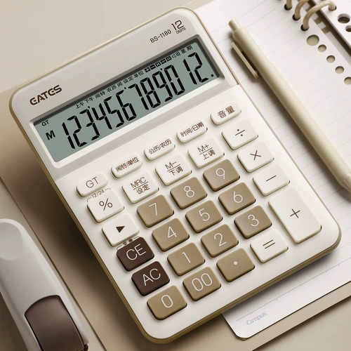 Ретро электронный калькулятор 12 крупно -экрановый крупный экрановый простая модная сеть Красная Голос Финансовый бухгалтер