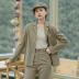 Bắc đã câu cá 2019 New gốc cổ điển sọc ca rô Vintage Slim nhỏ Suit nữ mùa thu ngắn Coat 