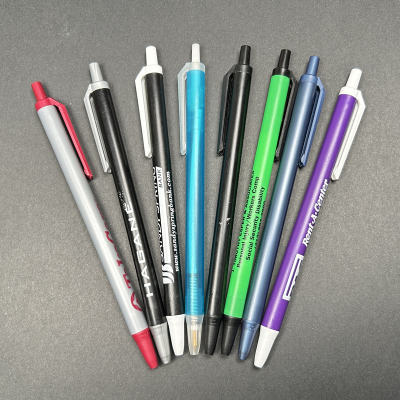 Free shipping for orders over 10 pieces. BIC straight-bar press-type ballpoint pens from the United States, black and blue 1.0mm, advertising LOGO