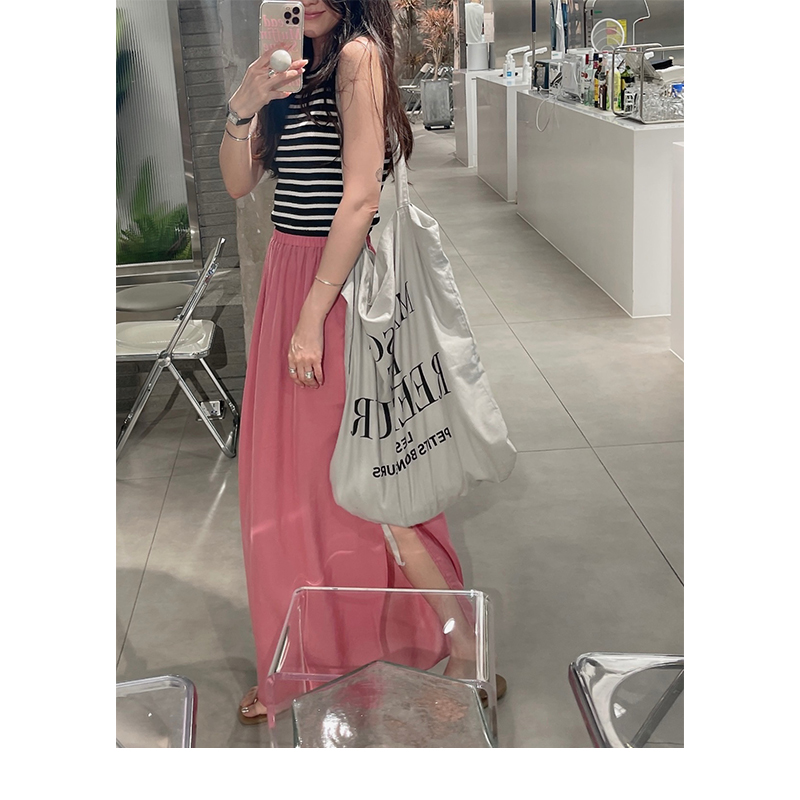 Crocch Rose Red Straight Half - dress 2023 Spring and Summer Breakthrough New Tian Filament Featured Croch - body skirt tide