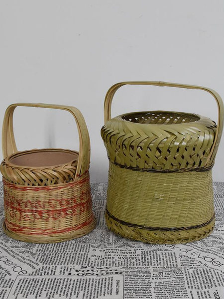 Xiangxi Traditional Bamboo Steamer, Winter Outdoor Fishing Charcoal Fire Pit, Heating Equipment, Restaurant Serving Dish Decoration Props