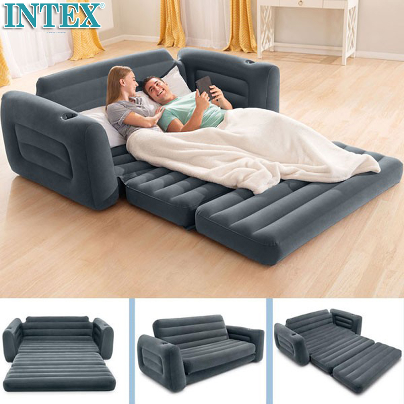 INTEX lazy sofa double inflatable sofa bed single with backrest inflatable bed extra inflatable bed thickening