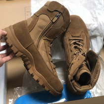 New Brown Combat Boots Fire Boot Side Zipper Tactical Boots Back Plush Training Boots Universal Use as Combat Training Boots