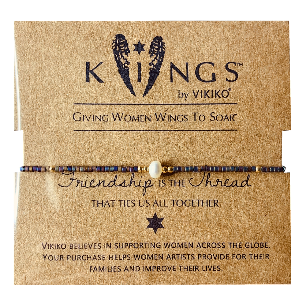 VIKIKO (Pearl) Egyptian Painted Personality Versatile Extremely Fine Couple Jewelry Bead String Pearl Small Bracelet Mix and Match