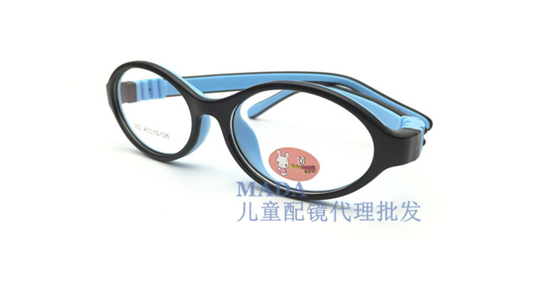 Bunny silicone kính trẻ em khung siêu nhẹ siêu mềm TR90 cận thị cận thị xiên yếu điều chỉnh nhược thị B098 - Kính khung kính cận thời trang