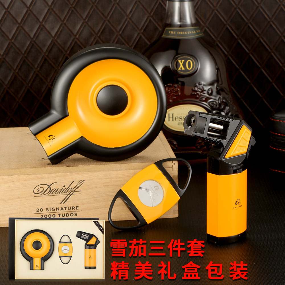 Cigar Tool Set Lighter Cigar Scissors Punching Machine Cigarette Knife Accessories Cigarette Clipper Cuban Cigar Scissors