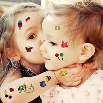 Childrens tattoo stickers waterproof female durable hipster Korean cute boys and girls cartoon stickers safe and non-toxic