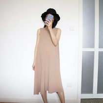 New pregnant women autumn Japanese dress belly sleeveless temperament texture sense a character professional thin skirt