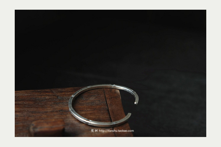 Van Gogh For handmade - Vòng đeo tay bằng bạc sterling "Tuyến 102" Các yếu tố hình học retro Vòng đeo tay vuông đẹp vòng tay Cuff