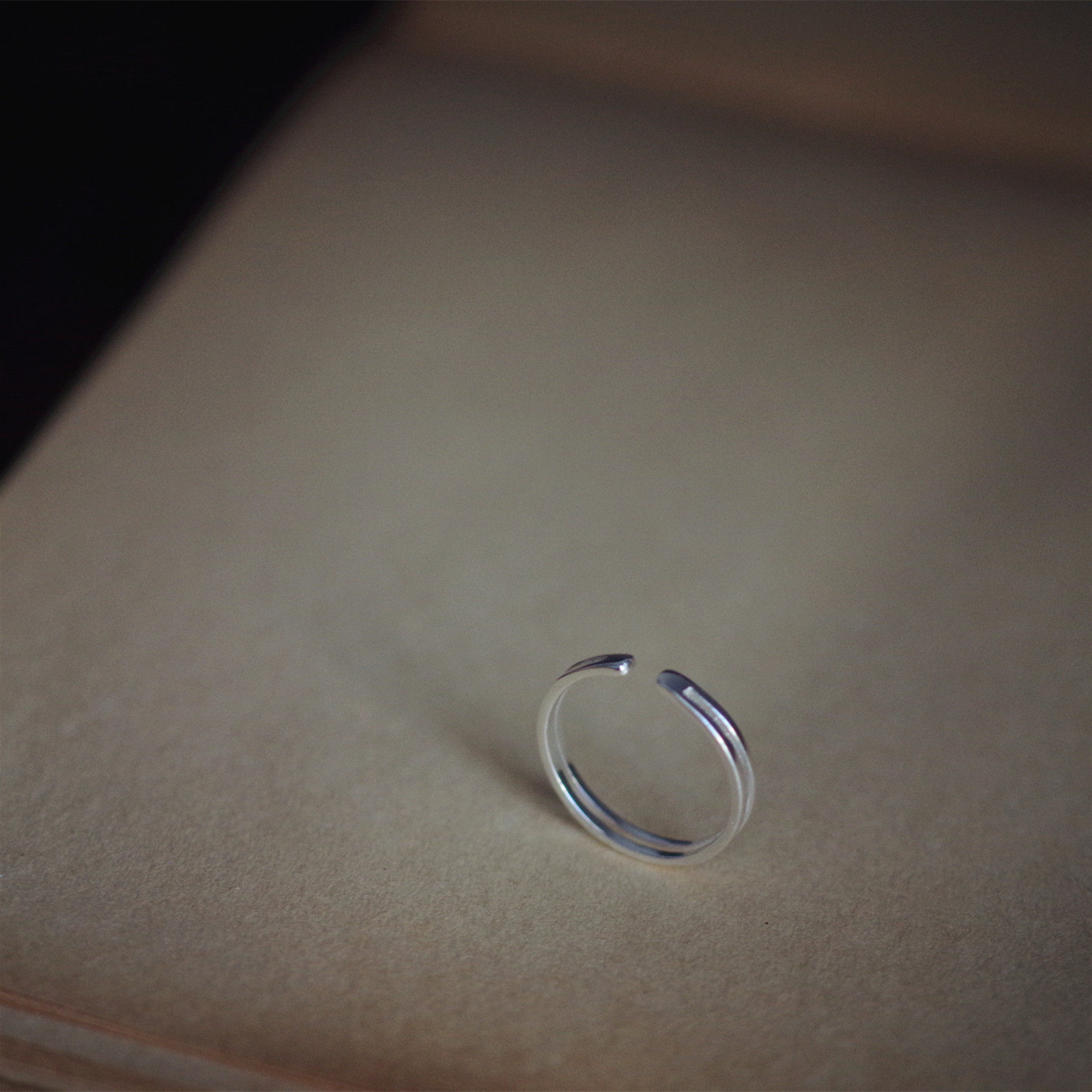 Van tree For handmade - < get along > pure silver double line fine tail ring