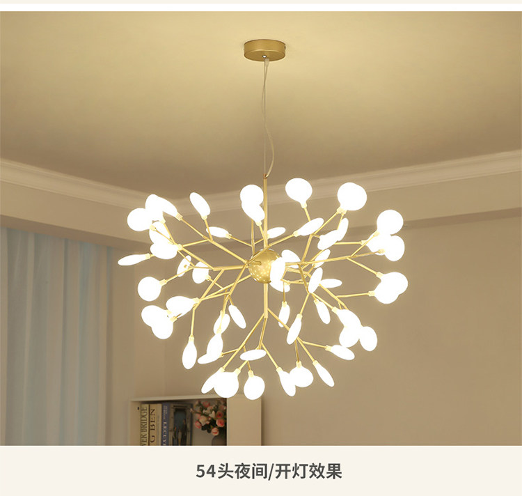 Firefly chandelier Nordic style red lights after modern minimalist creative personality restaurant bedroom lamps