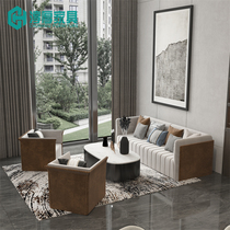 Light luxury hotel lobby meeting to discuss sofa combination modern sales building reception card for simple furniture customization