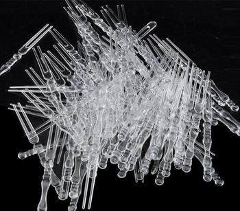 Cute two-tooth bamboo fruit fork transparent disposable fruit fork bar ktv creative plastic fruit picks 90 pieces