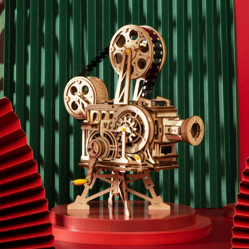 (Park) If State Old Fashioned Projector Diy Handmade Wooden Retro Nostalgic Solid Puzzle Creative Gift