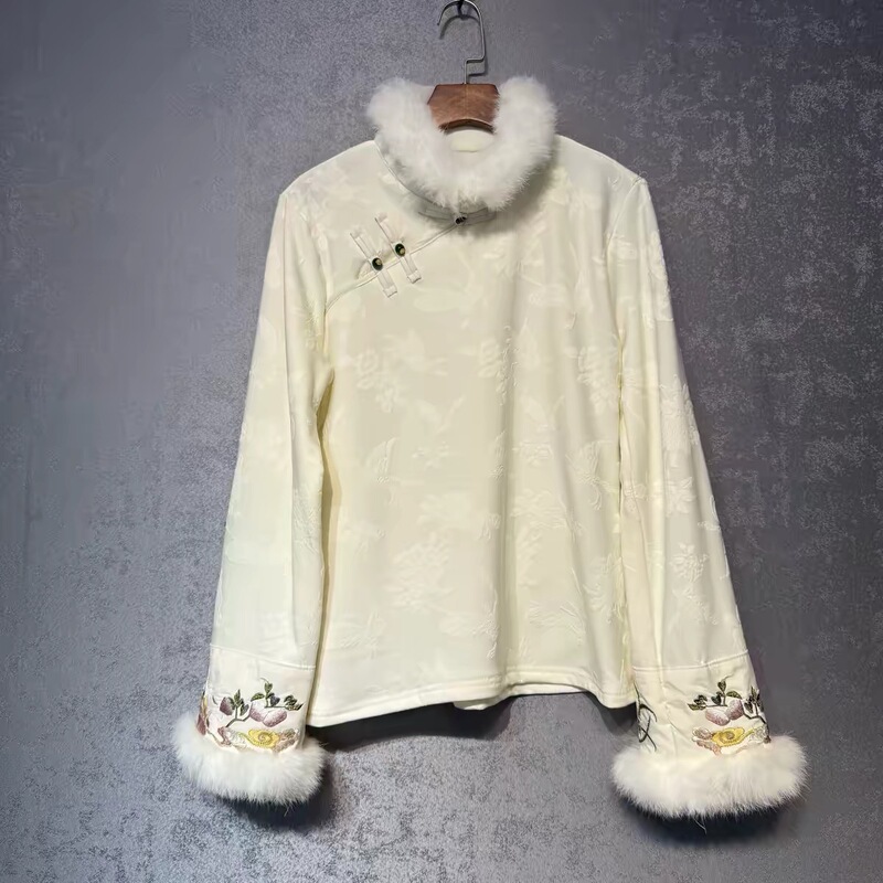 Special Offer (Linglu-Rabbit Fur) Heavy Fleece Embroidered Top