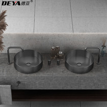 Deya gun gray stainless steel pans bar bathroom table wash basin single basin household washbasin Basin