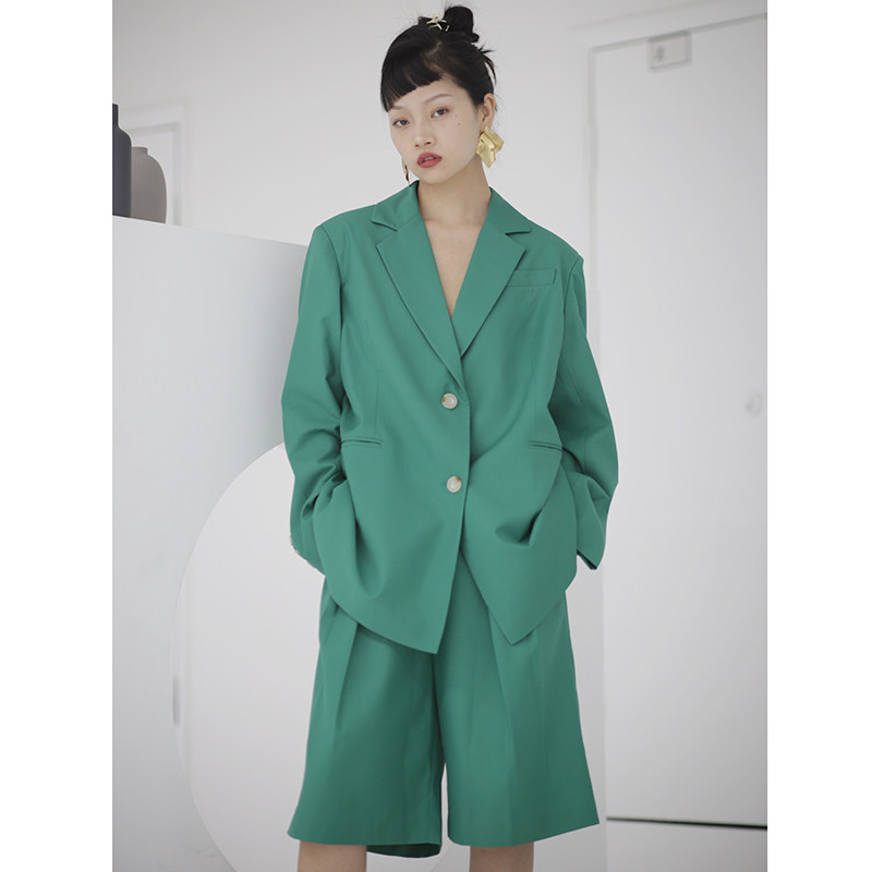 JNYLON INDEPENDENT DESIGNER BRAND BRIGHT COLOR MATCHING SUIT 50% PANTS K611