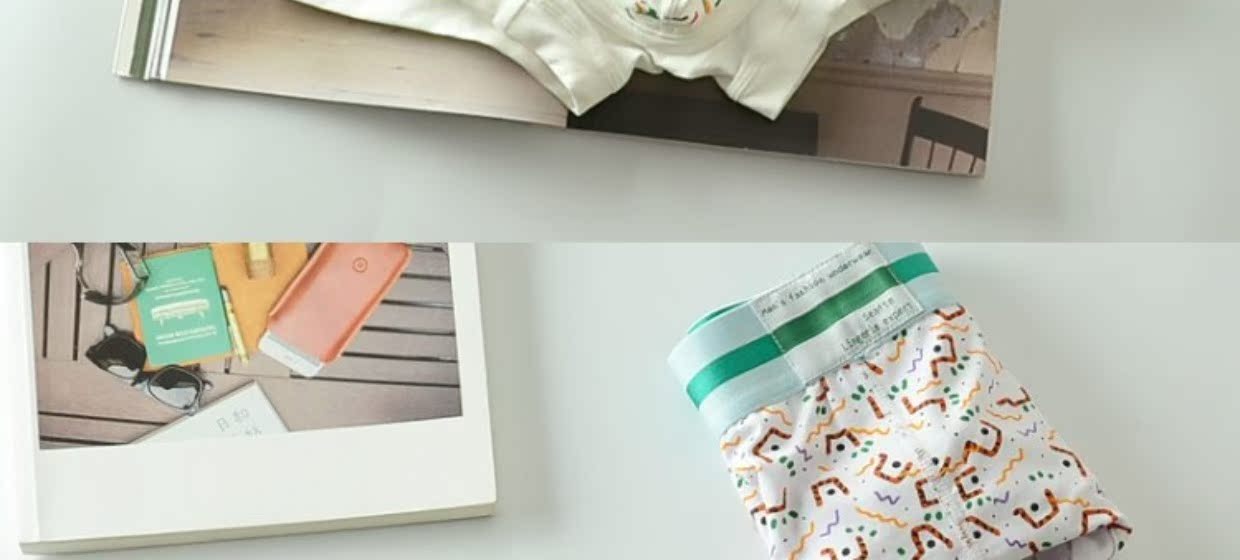 Thiết kế ban đầu Xu hướng in phun cá tính cotton không thường xuyên Quần lót nam quần lửng U lồi eo thấp thanh niên quần lót nữ đẹp