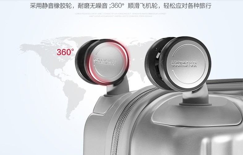 American travel wheel silent wheel 41Z3TAT9 24Q 85A R91 BG4 pull rod box accessories