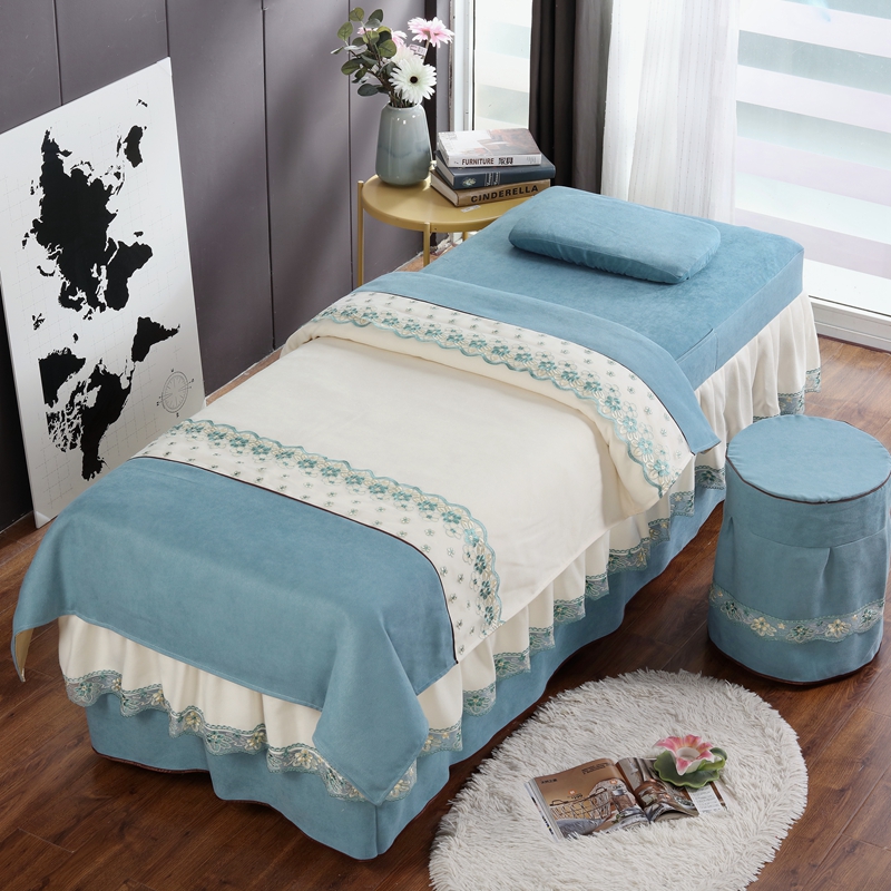 Four Seasons Universal Cotton Linen Beauty Bed Four Pieces Of Bed Goods Four Pieces Of Bed Cover Pillowcase Stool Cover Quilt With Quilt Core