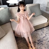 Girl princess dress summer dress 2021 new foreign style little girl dress childrens summer net red puffy yarn skirt